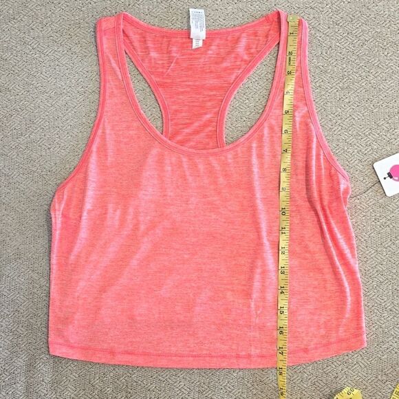 Yogalicious Heather Pink Crop Yoga Athletic Workout Tank - Size XL - Picture 5 of 6